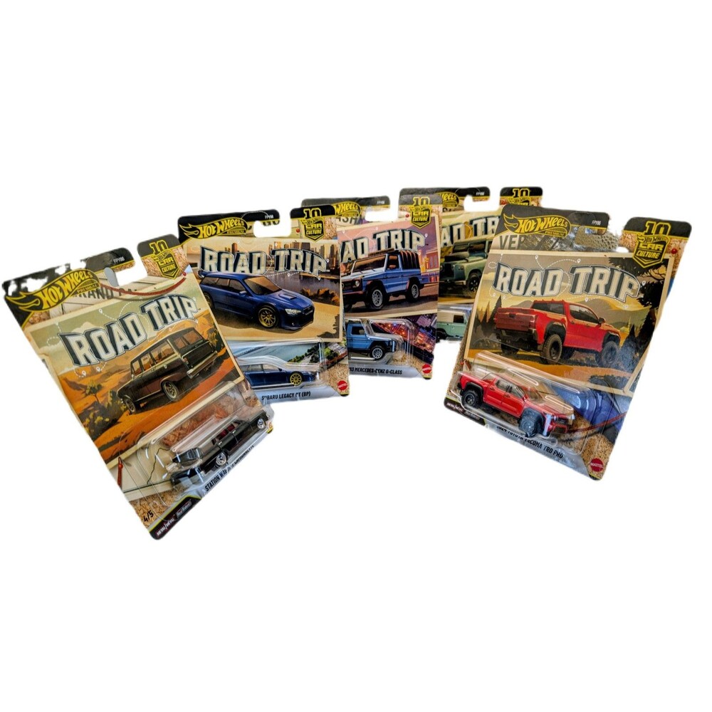 Hot Wheels Car Culture Road Trip 5-Car Full Set 1:64 Diecast Real Riders New